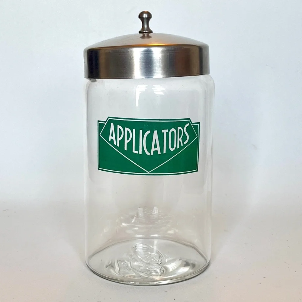 Vintage Apothecary Jar Mid Century Medical Glass Jar with Steel Lid by Profex